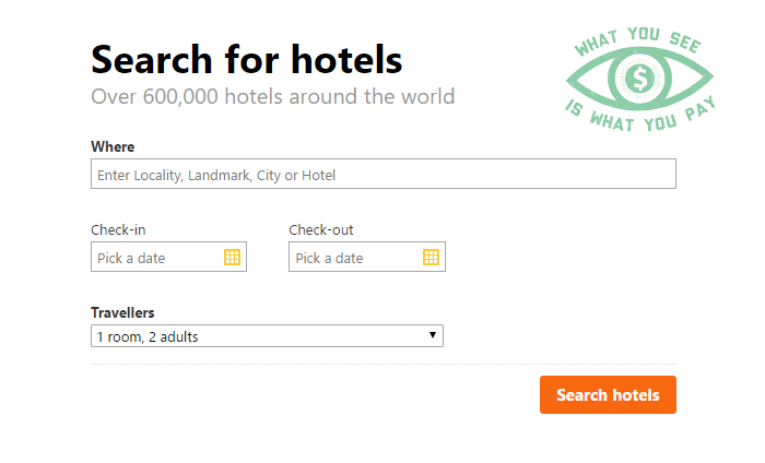 Cleartrip's hotel booking process