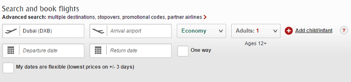 Emirates' search engine