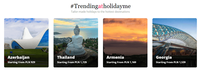 Trending destinations