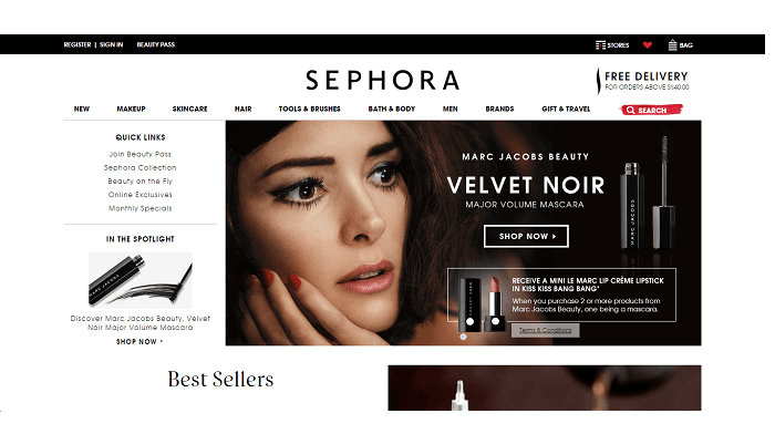 Sephora page