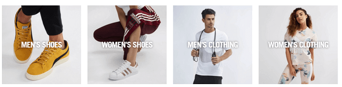 The broad range of sports items