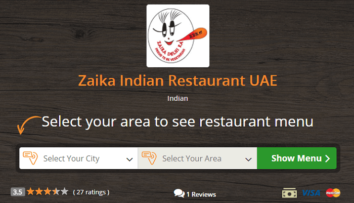 Zaika at Talabat