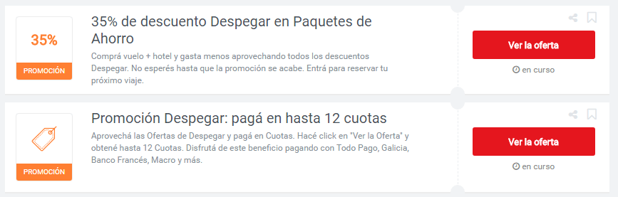 códigos de promoción Despegar