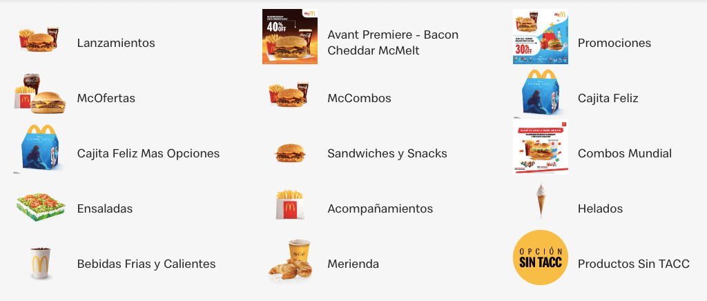 Qué tipos de platos se puede comprar en McDonald’s