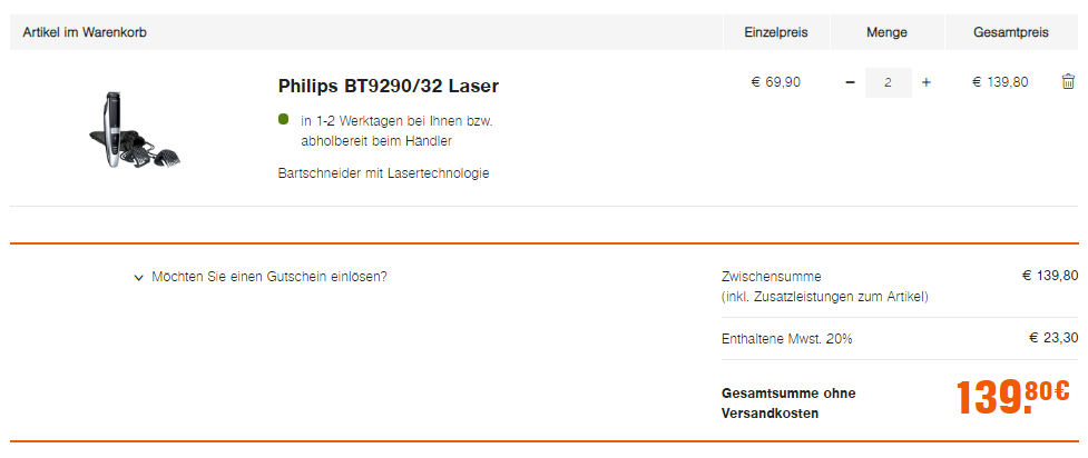 den expert Gutschein einlösen