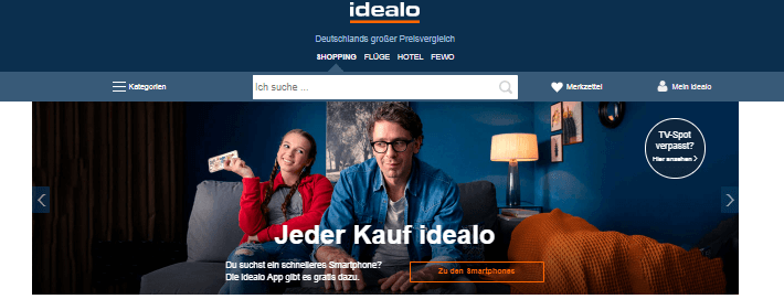 die Suchmaschine von idealo