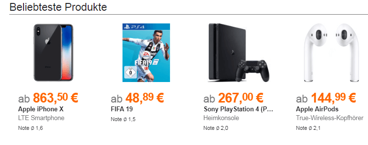 Produkte bei idealo