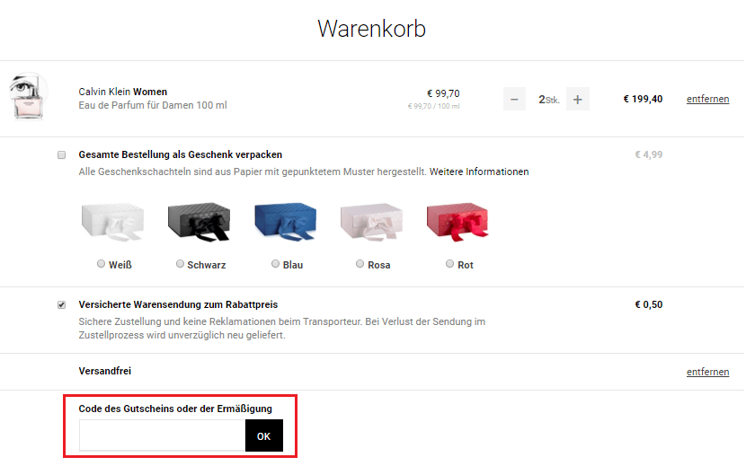 den NOTINO Gutschein und Angebot einlösen
