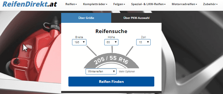 Hauptseite von ReifenDirekt