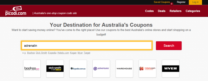 search for your favourite store search for a chosen store at Australia's Picodi