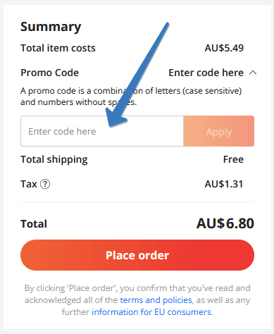 How to use an AliExpress promo code