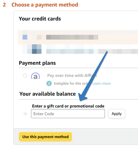 How to use an Amazon promo code
