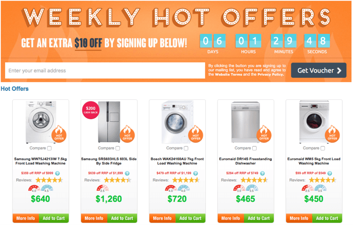 Hot offers and promotions at Appliances Onlnie