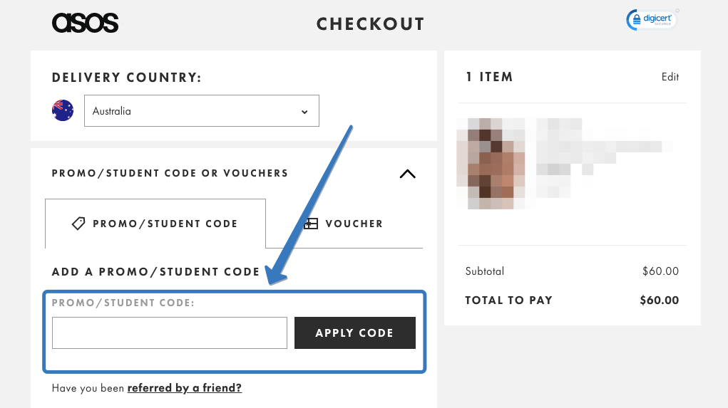 How to use an ASOS promo code