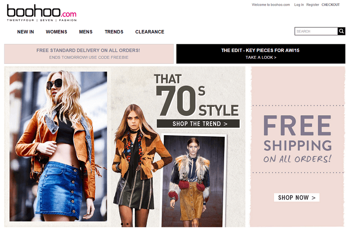 Boohoo's online shop shop with Boohoo promotion codes