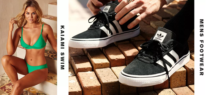 Branded swimwear and footwear