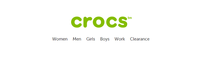 Crocs front page Crocs website