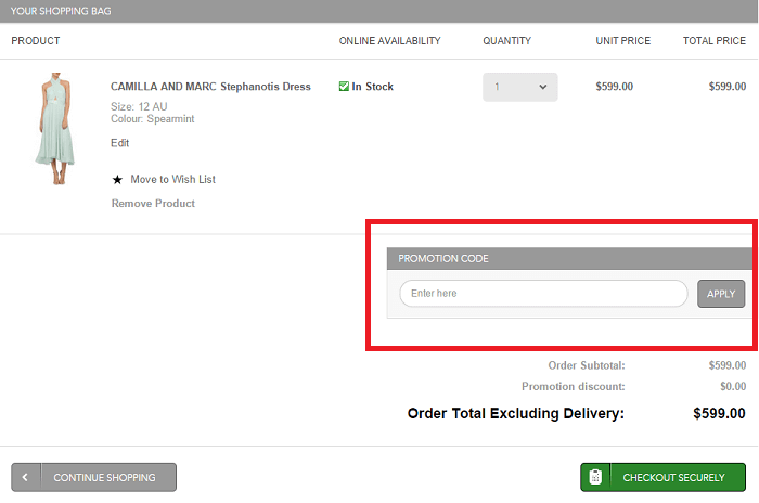 enter David Jones code in your shopping bag here you can enter your David Jones shopping code