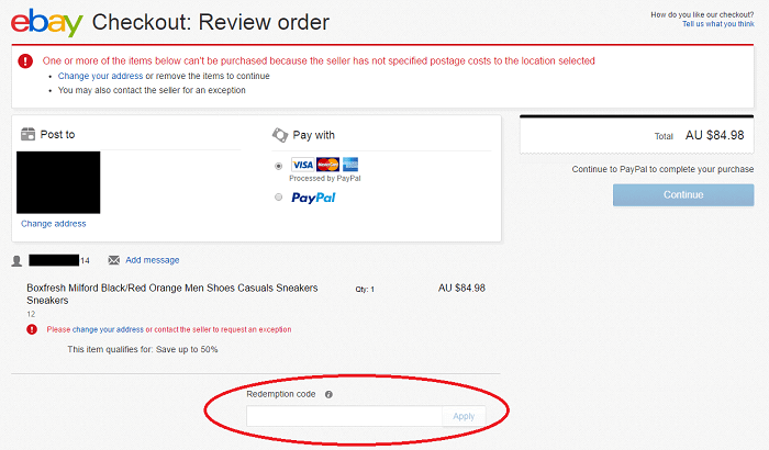 Ebay promo code
