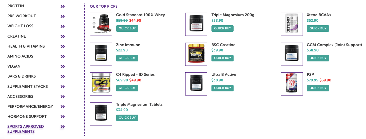 Elite Supps assortment