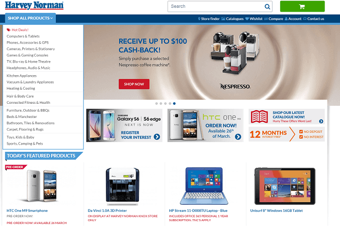 categories Harvey Norman