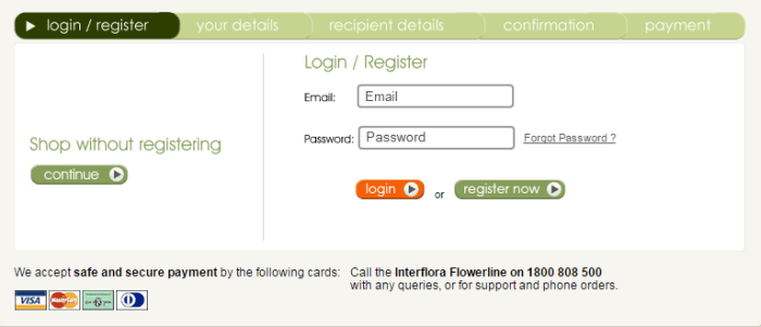 here you can enter the Interflora code go to checkout at Interflora and enter the Interflora code
