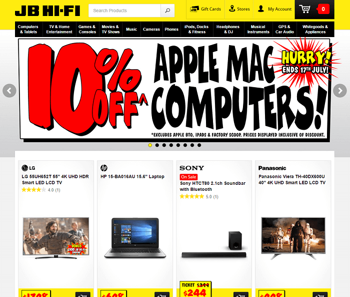 Find you favourite items at JB Hi-Fi