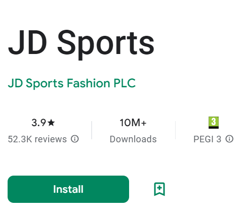 jd sports google play