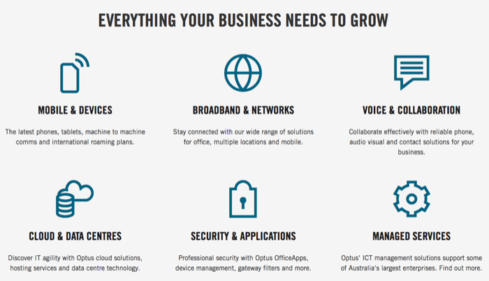 Offers for business at Optus Business services at Optus