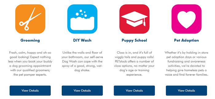 Services provided by Petstock