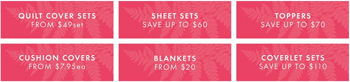 A range of products on sale