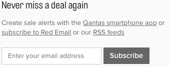 Qantas special deals Qantas newsletter