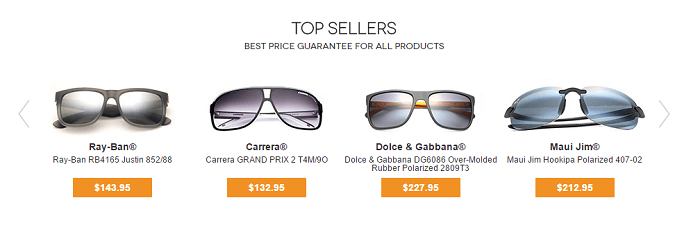 Top sellers at Vision Direct