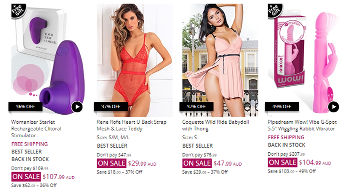 Sale items at Wild Secrets