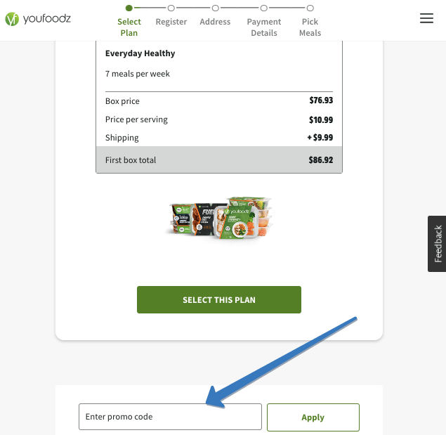 How to use Youfoodz discount code