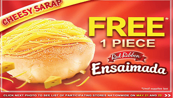 Free ensaymada from Red Ribbon