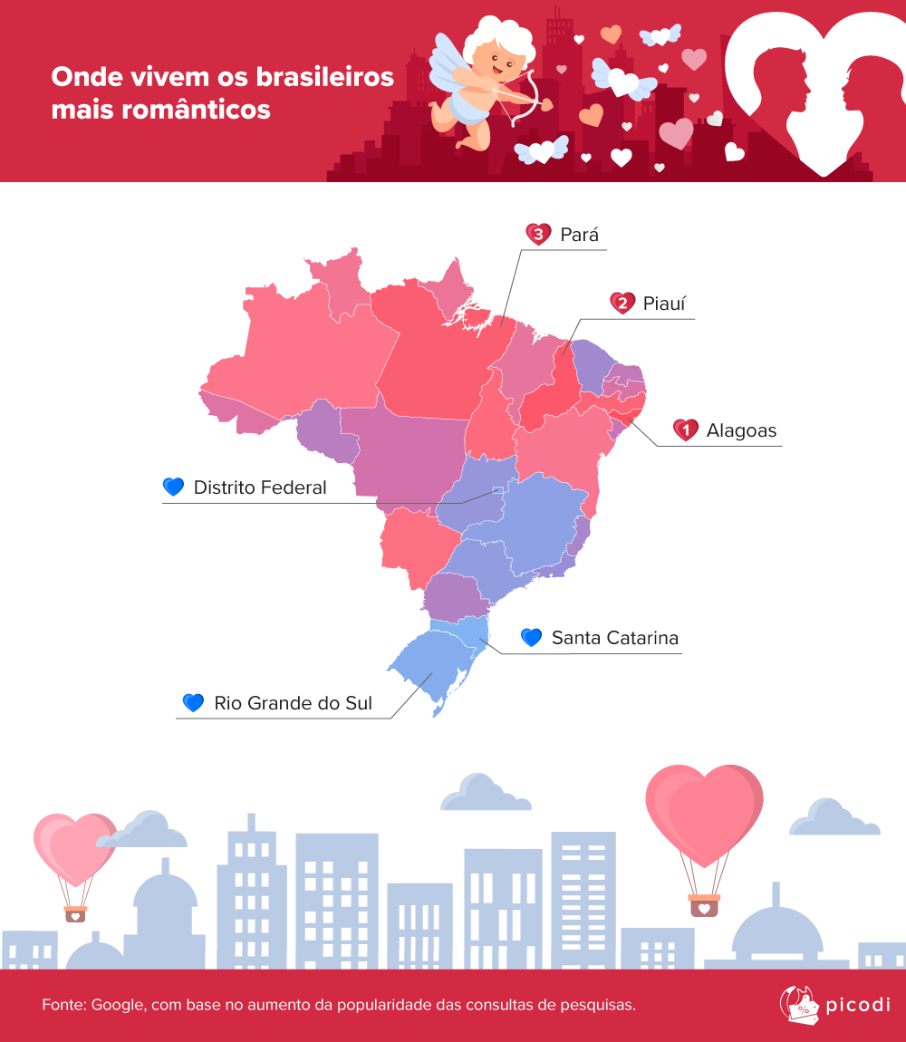 Onde vivem os brasileiros mais românticos?