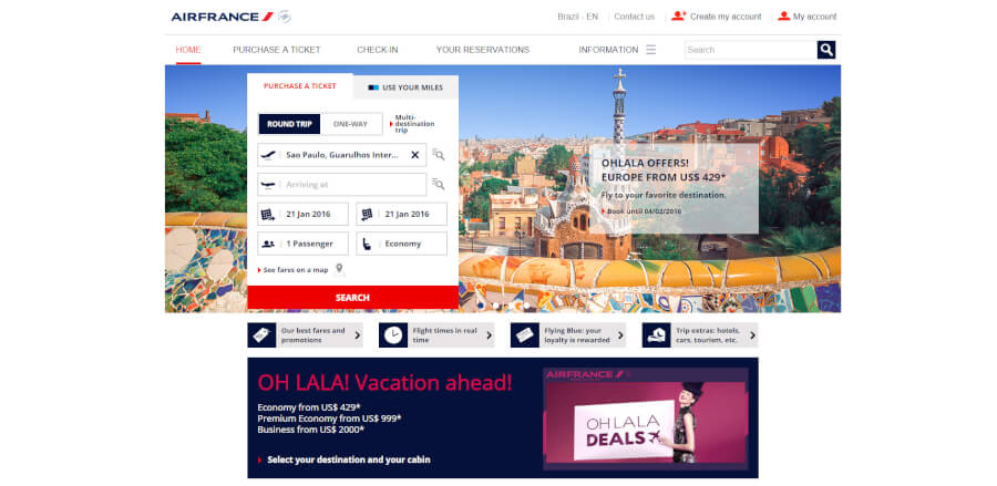 Página Inicial Air France