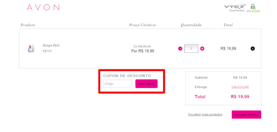 Código do cupom Avon Cupom