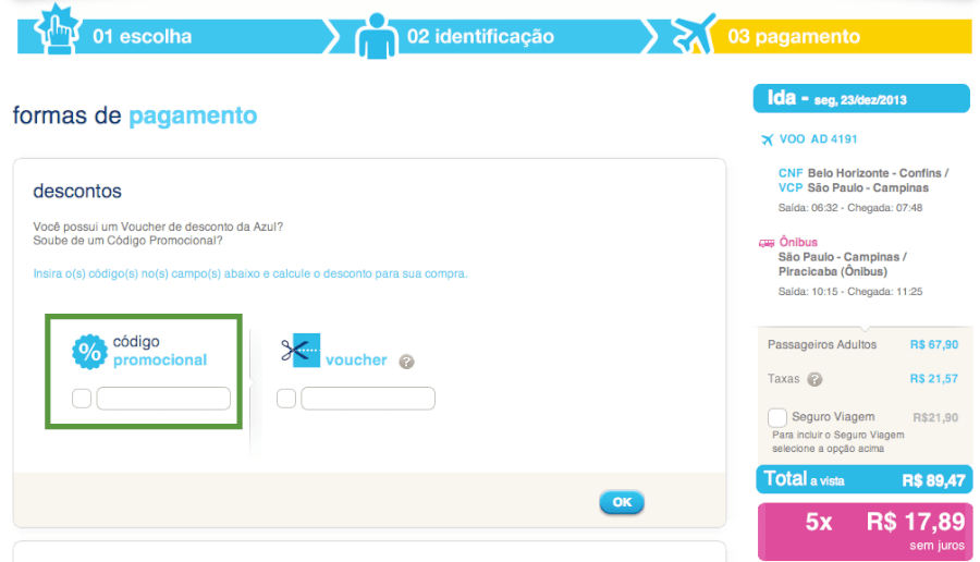 como usar o Código Promocional Azul como usar o Código Promocional Azul