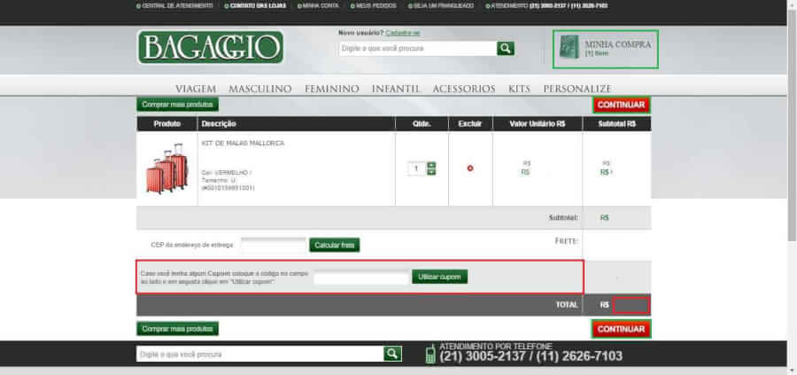 cupom de desconto Bagaggio cupom de desconto Bagaggio