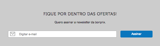 Inscrição newsletter bonprix