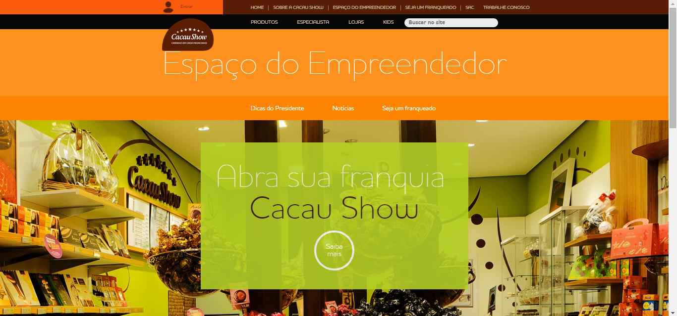 Franquias Cacau Show Franquias Cacau Show