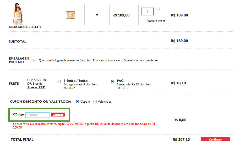 códigos desconto Cantão