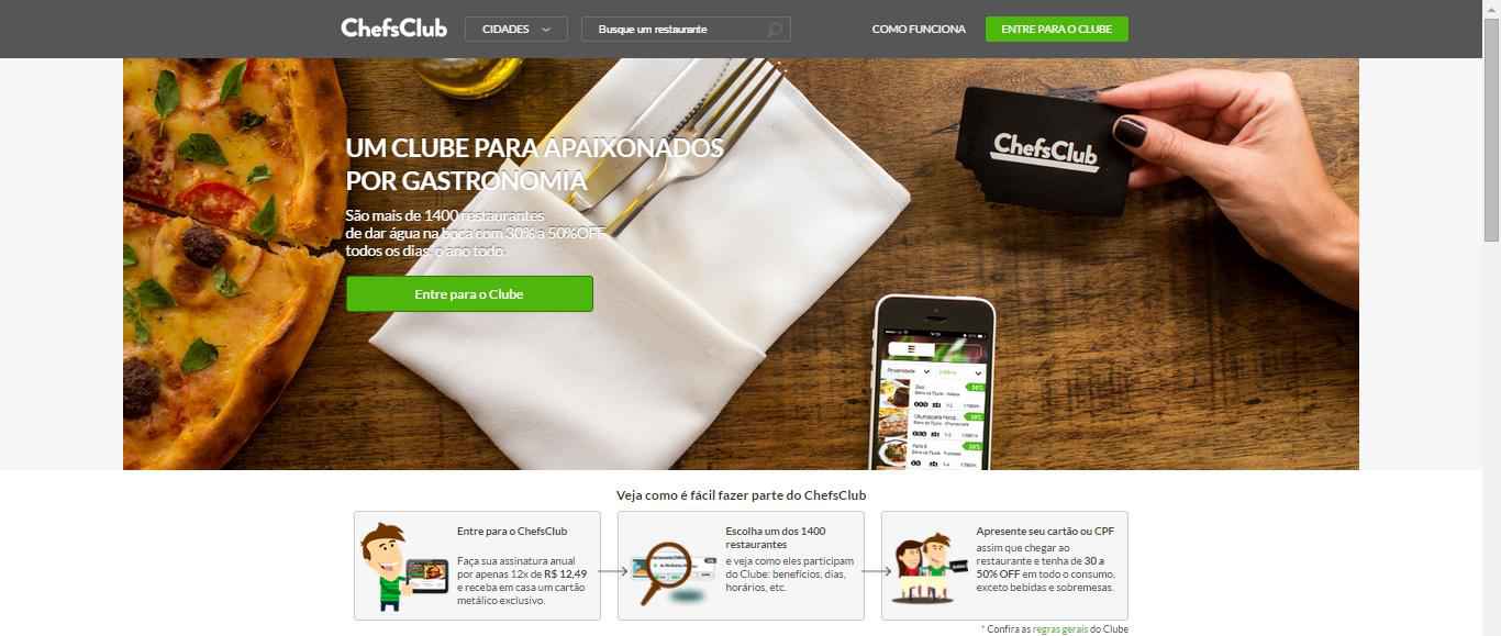 imagem da pagina inicial ChefsClub imagem da pagina inicial ChefsClub