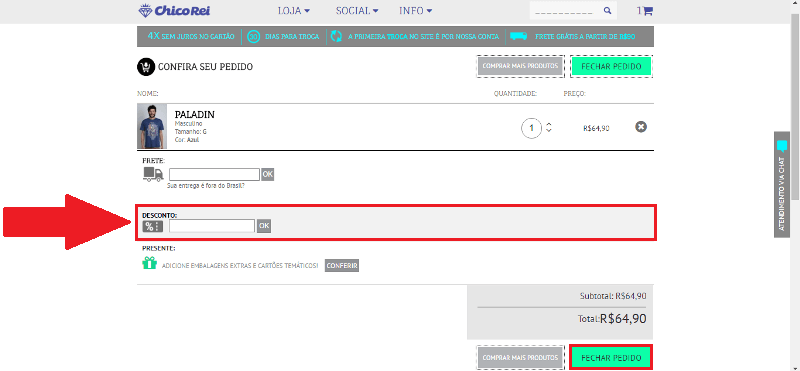 Cupom de desconto Chico Rei Cupom de desconto Chico Rei