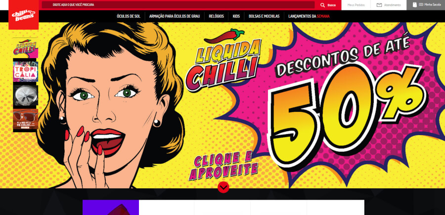 Chilli Beans Página Inicial