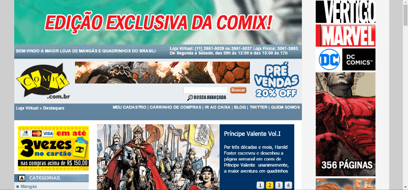 Pagina Inicial Comix Book Shop Pagina Inicial Comix Book Shop