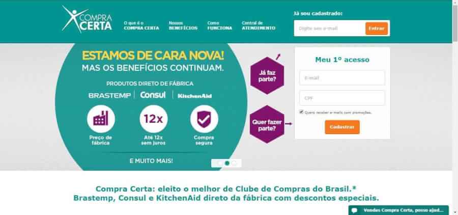 pagina inicial CompraCerta pagina inicial CompraCerta