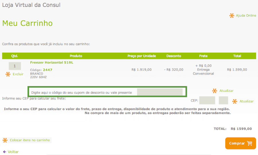 cupons de desconto Consul